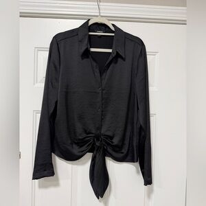 Elegant Express Satin Black Women's Top